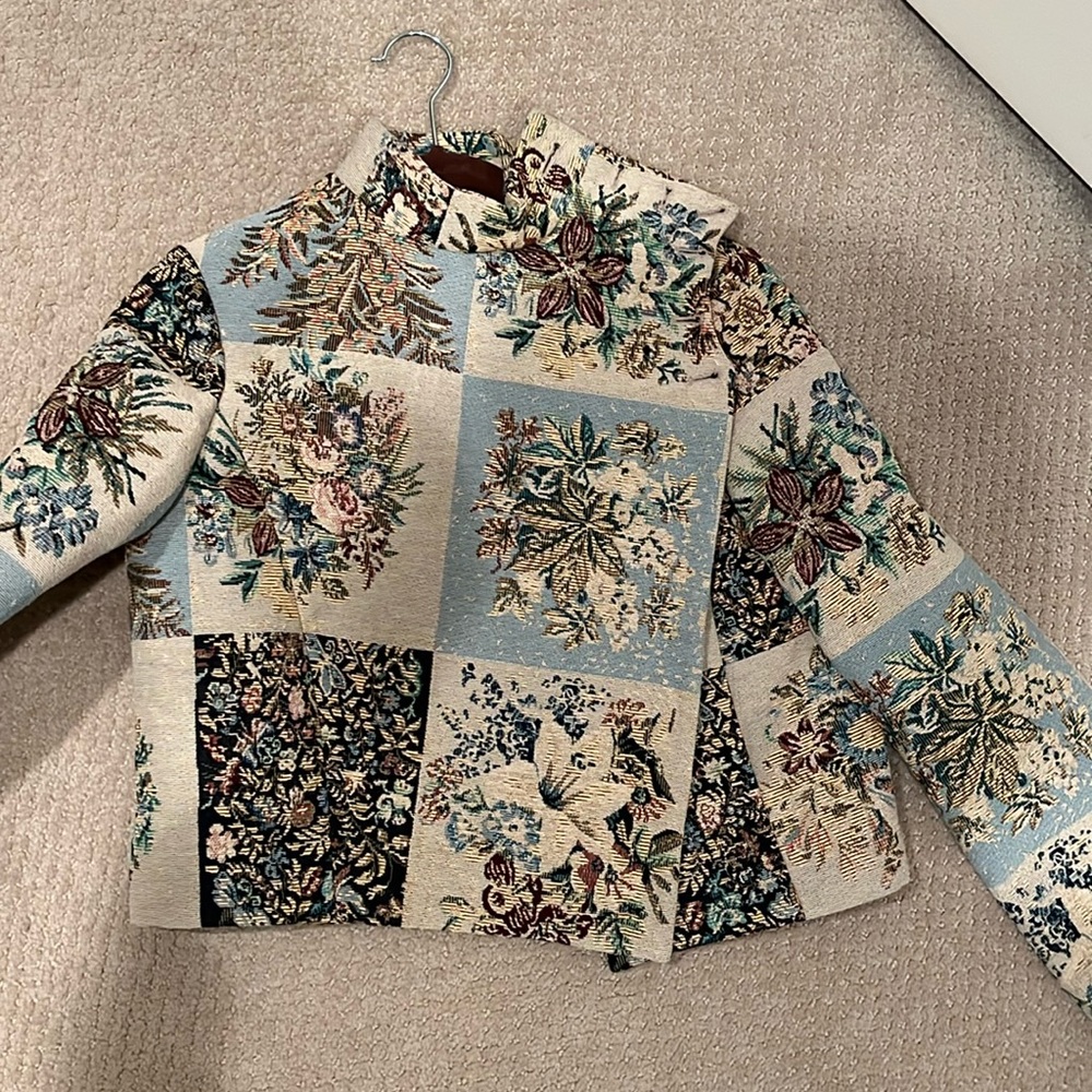 Oscar de la Renta tapestry cropped jacket